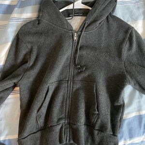 Brandy Melville Heather Grey Cropped Hoodie